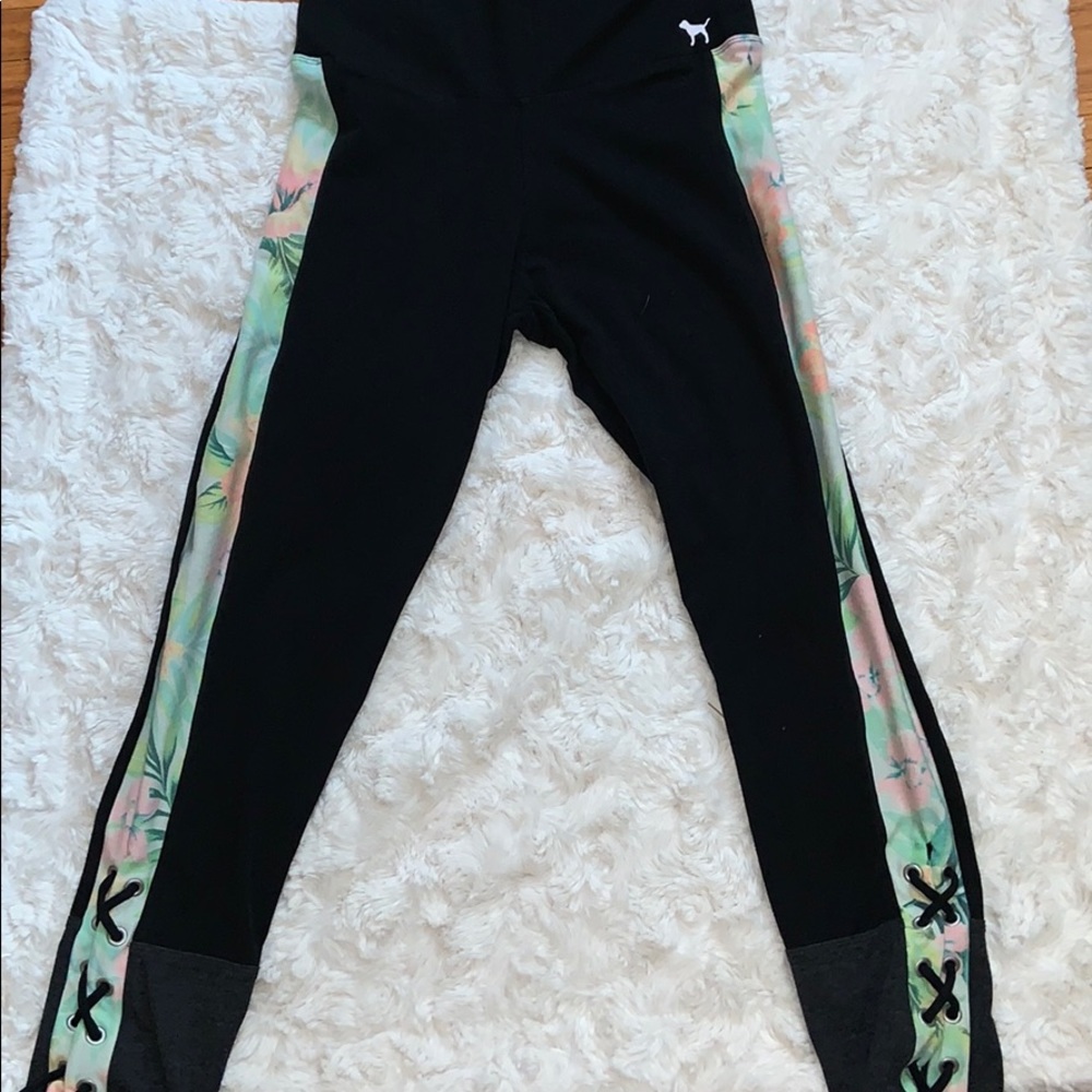 PINK floral Leggings